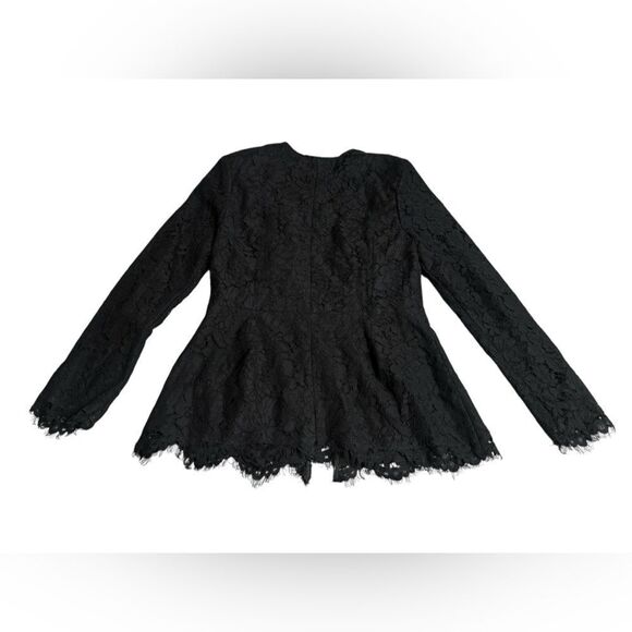NWT women’s CUPCAKES AND CASHMERE black Tess Lace one hidden button Blazer small - Picture 5 of 9